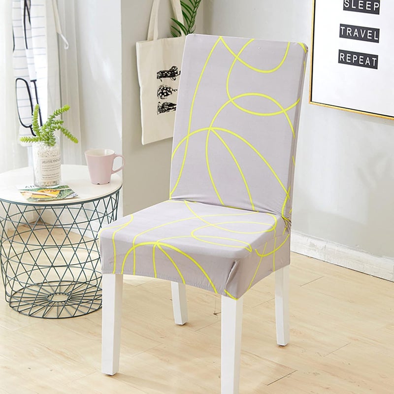 1PCS Dining Chair Covers with Printed Patterns Polyester Stretch Dining Room Chair Slipcovers Removable Available Chair Covers for Kitchen、Banquet、Hotel and Party(Casual Style) - Image 2
