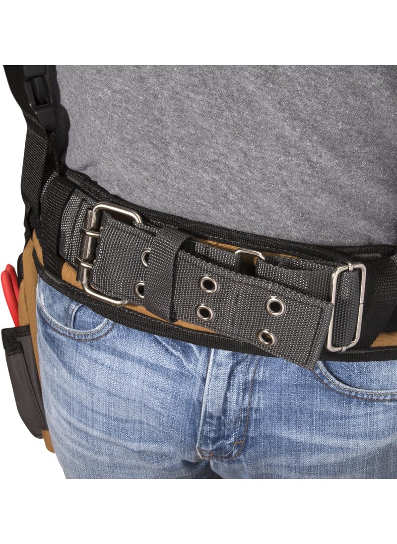 Dickies Dickies 4Piece Carpenters Rig Padded Tool Belt Suspenders Cooling Mesh Tool Belt Steel Buckle GreyTan 38 lb  - Image 3