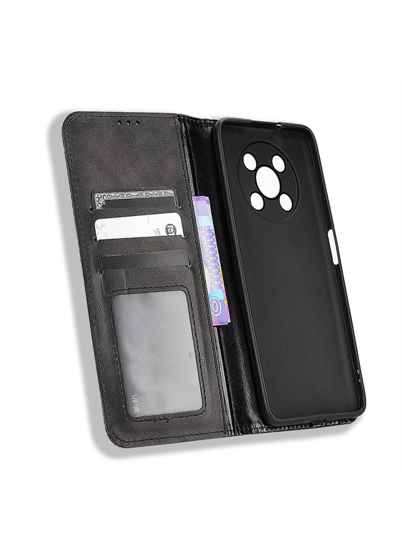 Huawei Nova Y90/Enjoy 50 Pro Phone Case Cover With Full Body Camera Len Protector PU Leather Wallet Card Holder Shockproof Protective Back Cover With Release Hand Phone Holder Daily Video Kickstand  - Image 2