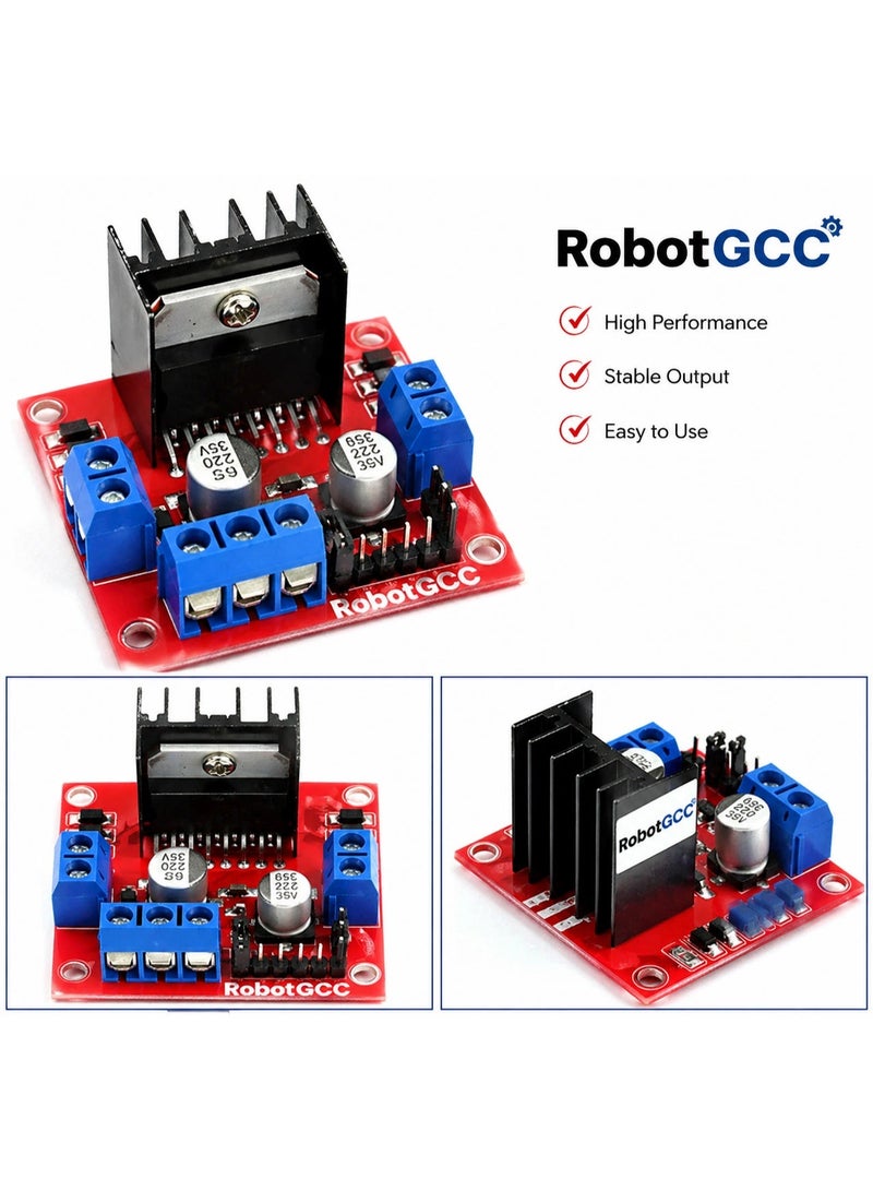 robotgcc Dual H Bridge Motor Driver Module for Arduino Robotics Smart Car DC Motor Control Board PWM Speed Regulation Forward Reverse Control High Current Motor Shield DIY Electronics IoT Projects STEM Learning - Image 3