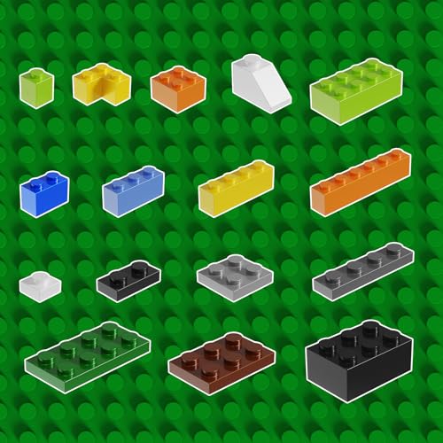 RWDTER 500 Piece Classic Building Bricks and 1 Green Baseplate Compatible with Lego and Other Major Brands Mixed Bricks Bulk Creative Building Toys Blocks Bulk for Kids Ages 6 Boys Color - Image 5