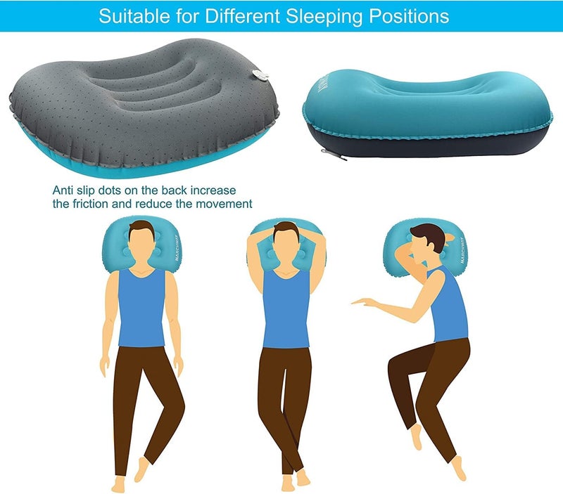 Womdee Ultralight Inflating Travel/Camping Pillows - Compressible, Compact, Inflatable, Comfortable, Ergonomic Pillow for Neck & Lumbar Support and a Good Night Sleep while Camp, Backpacking - Image 2