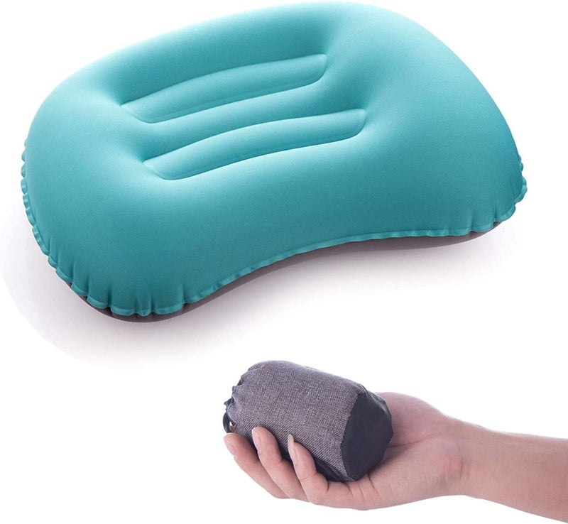 Womdee Ultralight Inflating Travel/Camping Pillows - Compressible, Compact, Inflatable, Comfortable, Ergonomic Pillow for Neck & Lumbar Support and a Good Night Sleep while Camp, Backpacking - Image 1
