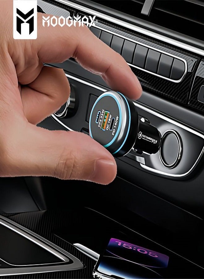 MOOGMAX 230W Car Charger, 3 Ports (2*Type-C + USB-A) Supports PD and QC3.0 Fast Charging Technologies, Compatible with Smartphones, Laptops and Several Other Devices. Charger Features Short Circuit and Overcharge Protection Circuit to Protect Your Devices - Image 3