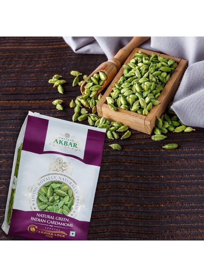 Akbar Natural Super Grade 8mm Indian Green Cardamom – Premium Elaichi Pods – Aroma Lock Fresh Pack – Ideal for Tea, Coffee & Cooking - Image 2