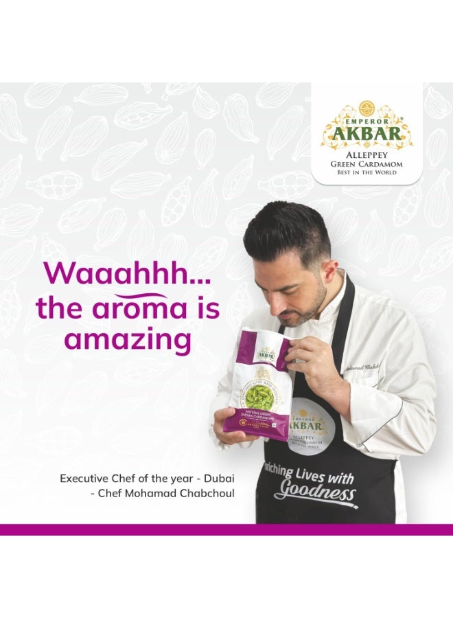 Akbar Natural Super Grade 8mm Indian Green Cardamom – Premium Elaichi Pods – Aroma Lock Fresh Pack – Ideal for Tea, Coffee & Cooking - Image 4