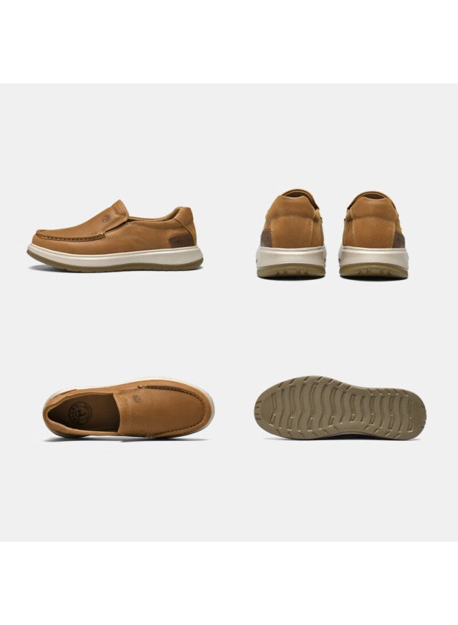 Mellen Lightweight Soft Breathable Slip-on Casual Shoes Genuine Leather Loafers Mf767708 Light Brown 39 - Image 3