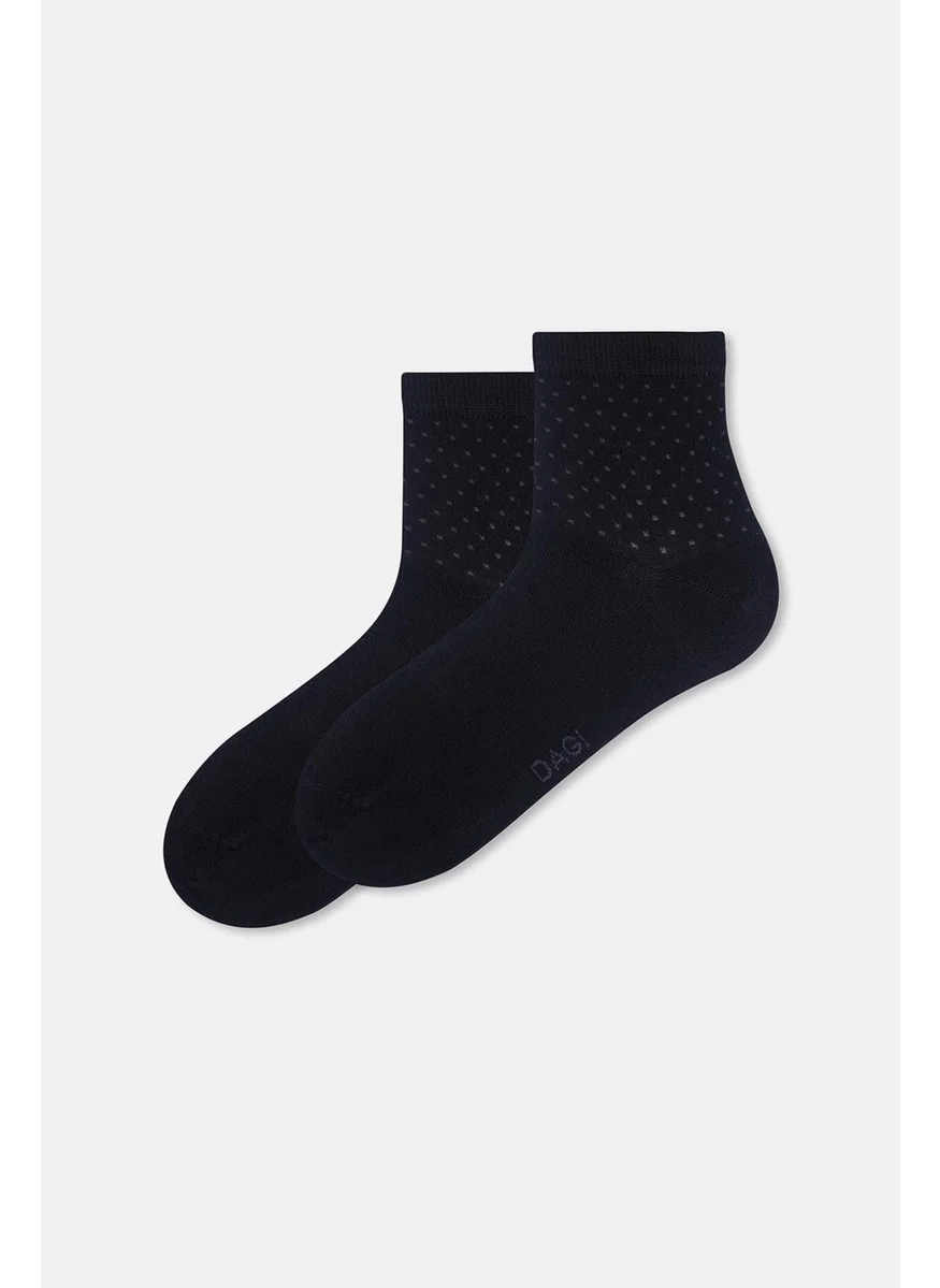 داجي Black Men's 2-Pack Polka Dot Pattern Bamboo Socks