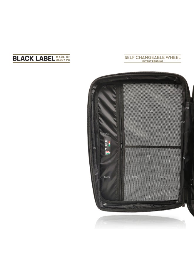 توتشي طقم حقائب سفر كامينو بغلاف صلب وعجلات دوارة 3 قطع أسود 84 x 35 x 55 سم T0126 BLACK - Image 3