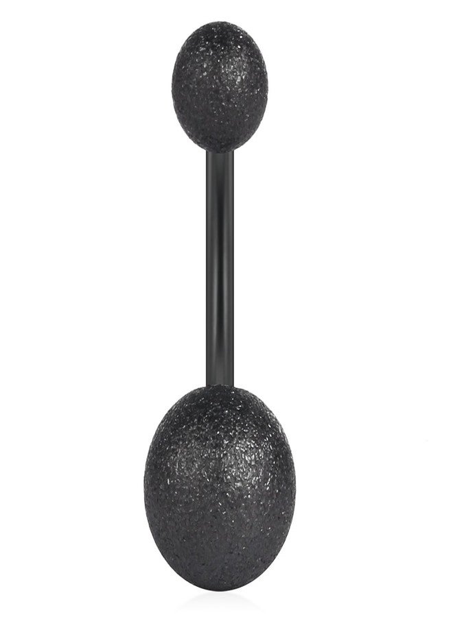 Ruifan 4PCS 14G Cubic Zirconia Ball Belly Button Rings Navel Barbell Body Jewelry Piercing - Black - Image 2