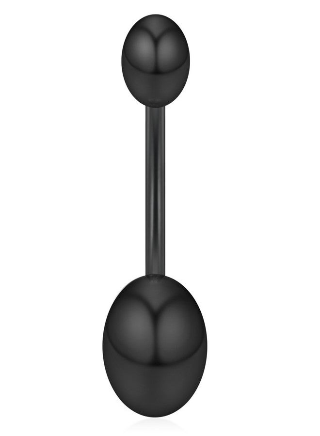 Ruifan 4PCS 14G Cubic Zirconia Ball Belly Button Rings Navel Barbell Body Jewelry Piercing - Black - Image 4