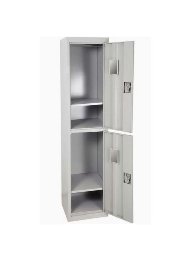 Mercury - Mercury Two Door Metal Steel Locker Steel Cabinet With Key Grey - Image 1