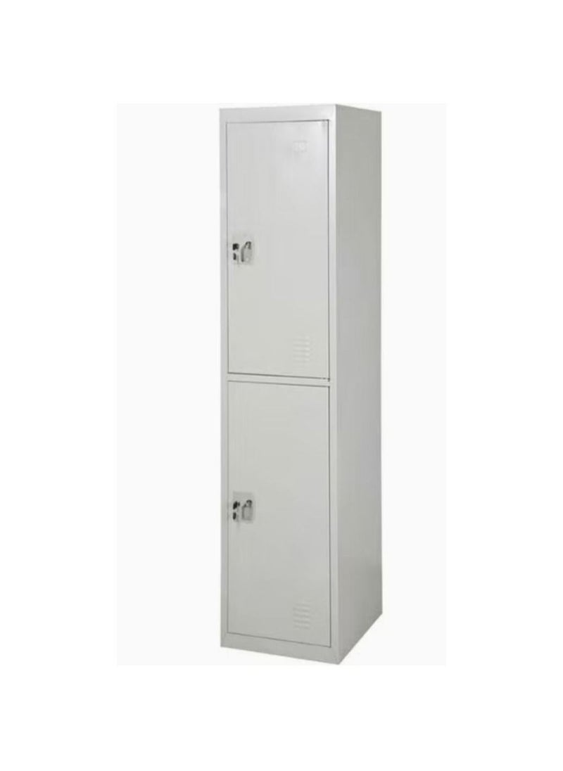 Mercury - Mercury Two Door Metal Steel Locker Steel Cabinet With Key Grey - Image 1