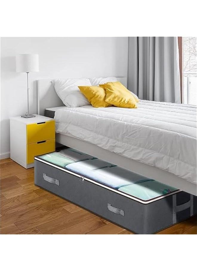 HOOKOR 4 Pack Under Bed Storage Containers, Closet Organizers and Storage Bins, Collapsible Underbed Storage Bags for Blankets, Towels, Comforter, Sweaters, Linen Sheets (32-02-4p)  - Image 3