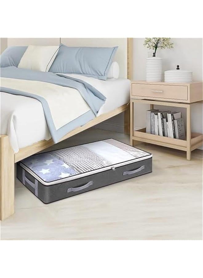 HOOKOR 4 Pack Under Bed Storage Containers, Closet Organizers and Storage Bins, Collapsible Underbed Storage Bags for Blankets, Towels, Comforter, Sweaters, Linen Sheets (32-02-4p)  - Image 4