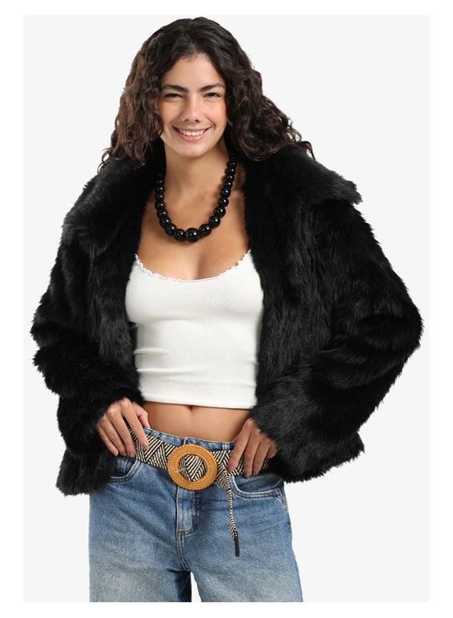 Carina Sherpa Open Neckline Coat - Image 1
