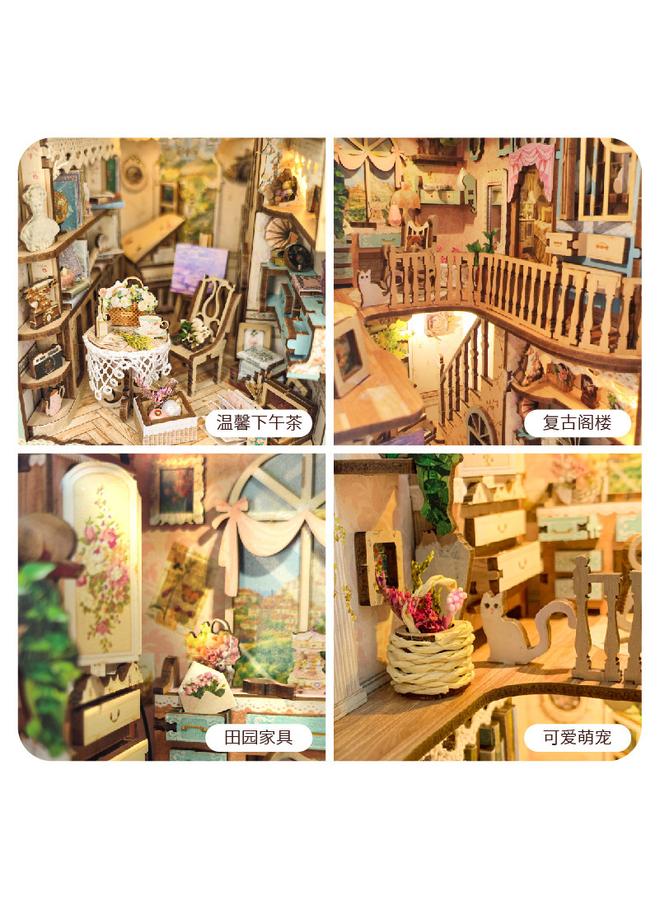 Bluejw Diy Cabin Pastoral Diary 3D Handmade Assembled Book Stand Desktop Ornaments Model Gift Toys - Image 3