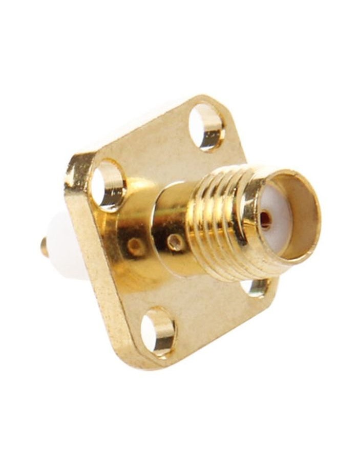 BURAQ 10 PCS Gold Plated SMA Female 4 Holes Chassis Panel Mount Extended Dielectric Solder Connector Adapter  - Image 2