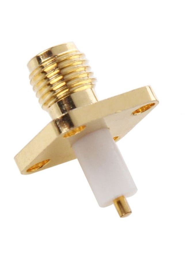 BURAQ 10 PCS Gold Plated SMA Female 4 Holes Chassis Panel Mount Extended Dielectric Solder Connector Adapter  - Image 3