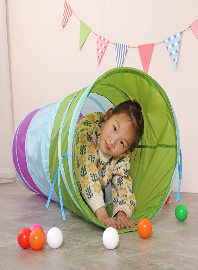 LimitlessFunN Crawling Kids Play Tunnel [ Pop Up Portable Rainbow Tunnel ] for Children, Toddlers, Boys & Girls, Pet, Dogs & Cats, Indoor & Outdoor Toys (Purple, Blue, Green) - Image 3
