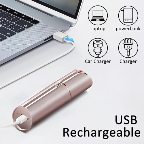 innobeaut Facial Hair Remover for Women, Painless Hair Removal Device Portable Womens for Lip, Chin with USB Rechargeable, Rose Gold - Image 4