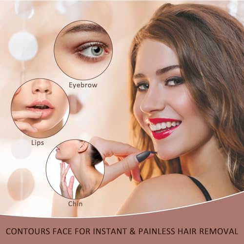 innobeaut Facial Hair Remover for Women, Painless Hair Removal Device Portable Womens for Lip, Chin with USB Rechargeable, Rose Gold - Image 5
