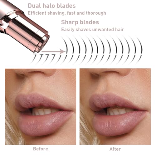 innobeaut Facial Hair Remover for Women, Painless Hair Removal Device Portable Womens for Lip, Chin with USB Rechargeable, Rose Gold - Image 3