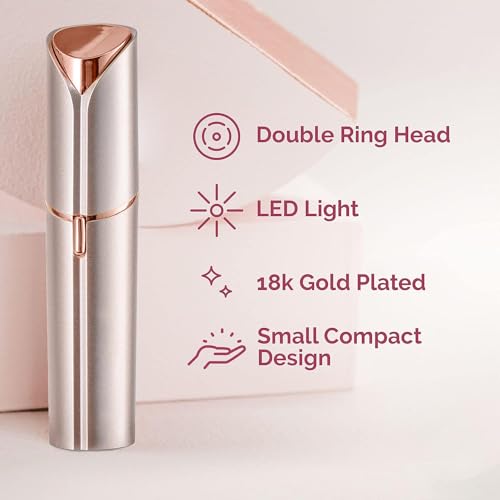 innobeaut Facial Hair Remover for Women, Painless Hair Removal Device Portable Womens for Lip, Chin with USB Rechargeable, Rose Gold - Image 2