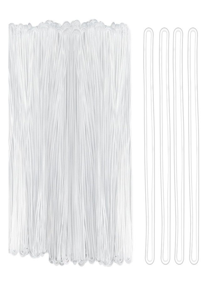Cositina 200 Pack 6 inch Plastic Luggage Loop Straps Clear Travel Worm Loops for Suitcase Bag ID Tags Photo Label Fastener - Image 1