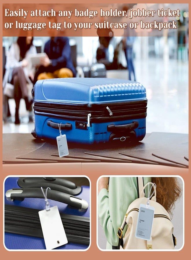 Cositina 200 Pack 6 inch Plastic Luggage Loop Straps Clear Travel Worm Loops for Suitcase Bag ID Tags Photo Label Fastener - Image 4