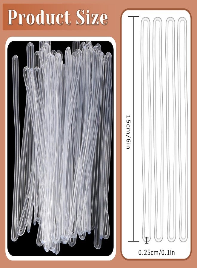 Cositina 200 Pack 6 inch Plastic Luggage Loop Straps Clear Travel Worm Loops for Suitcase Bag ID Tags Photo Label Fastener - Image 2