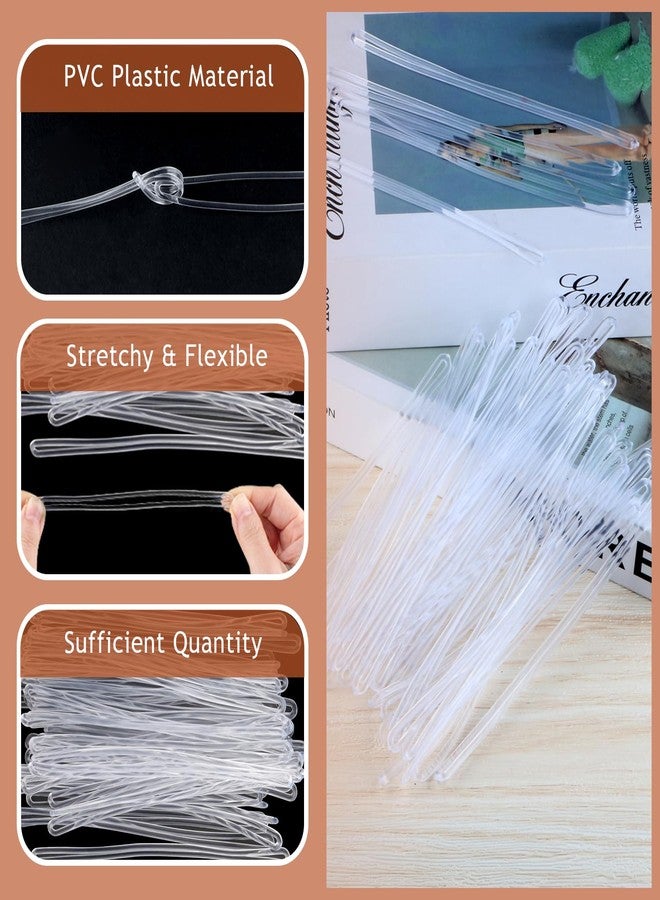 Cositina 200 Pack 6 inch Plastic Luggage Loop Straps Clear Travel Worm Loops for Suitcase Bag ID Tags Photo Label Fastener - Image 3