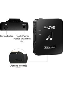 M-VAVE Btuty SWS10 Earphone Monitor Transmission System Rechargeable Receiver and Transmitter (1 set)  - Image 3