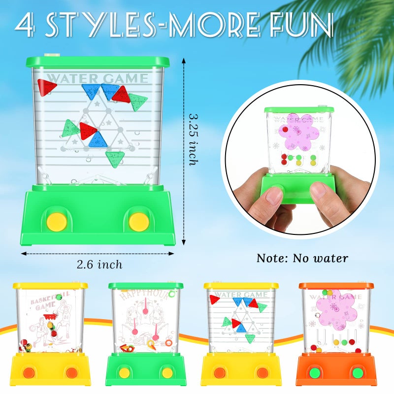 Gejoy 4 Pieces Water Games Handheld Easter Basket Stuffers for Kids Water Ring Toss Handheld Game Mini Retro Pastime Car Toys Fidget Autism Toys for Easter Children Boys Girls Birthday(Classic Style) - Image 2