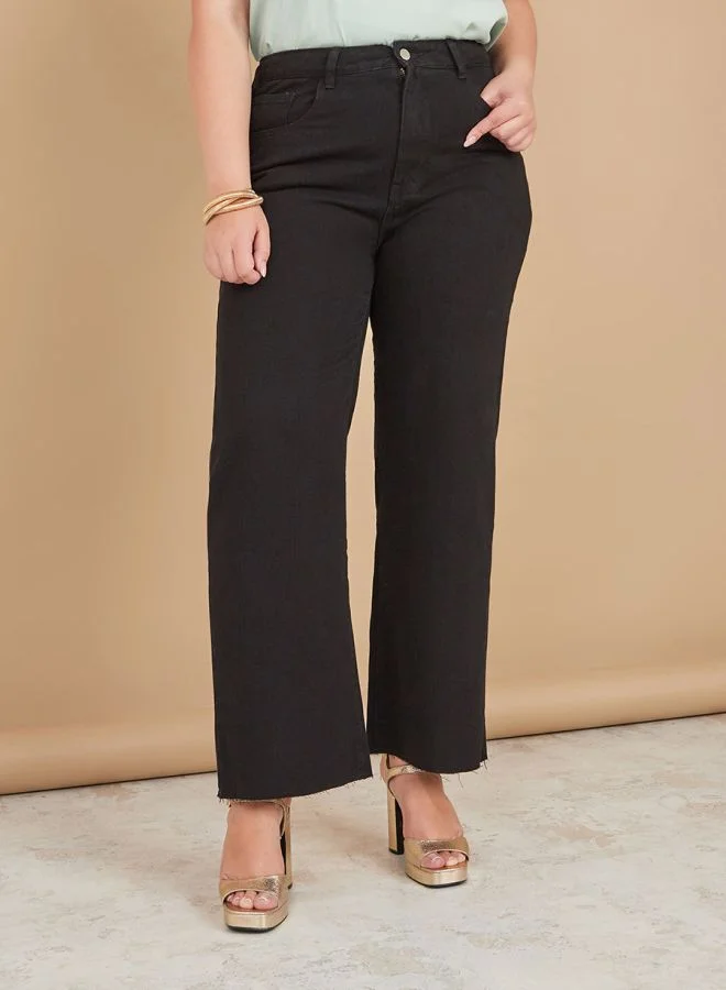ستايلي Frayed Hem Relaxed Fit Jeans