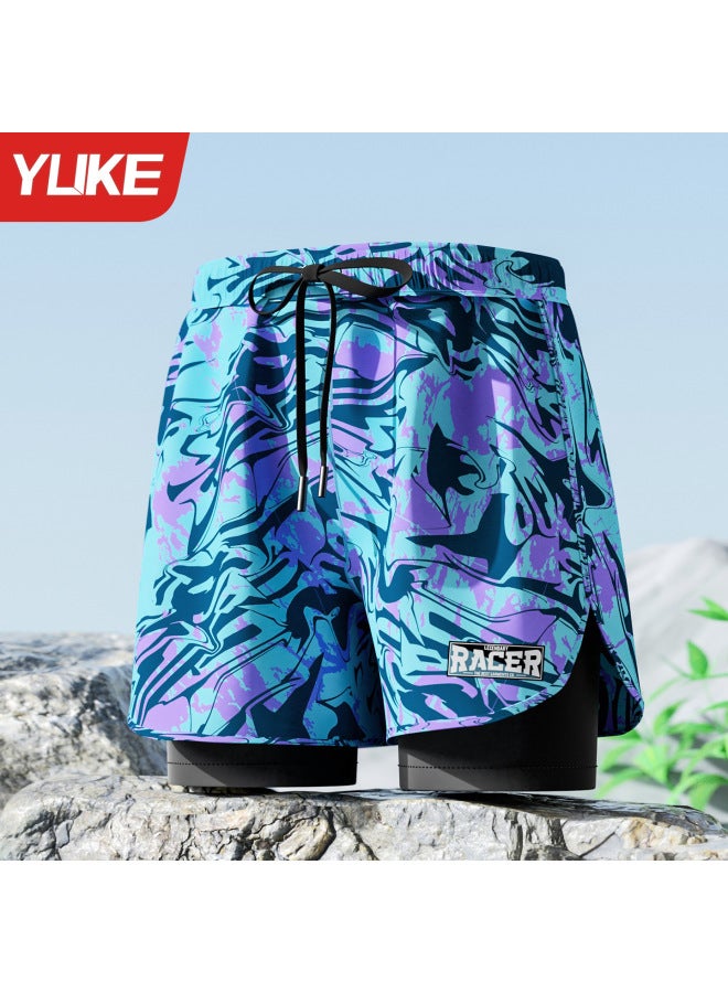 Men's Large Size Swimming Trunks, Double-layered To Prevent Embarrassment,  Quick-drying Boxer Shorts For Men, Beach Shorts For Hot Springs, Swimming Training Equipment