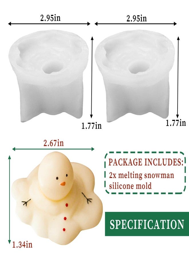 Wehous 2PCS Christmas Candle Molds, Cute Melting Snowman 3D Resin Mold for Making, Ornament for Soap Wax Epoxy Resin Cake Chocolate Decoration - Image 3