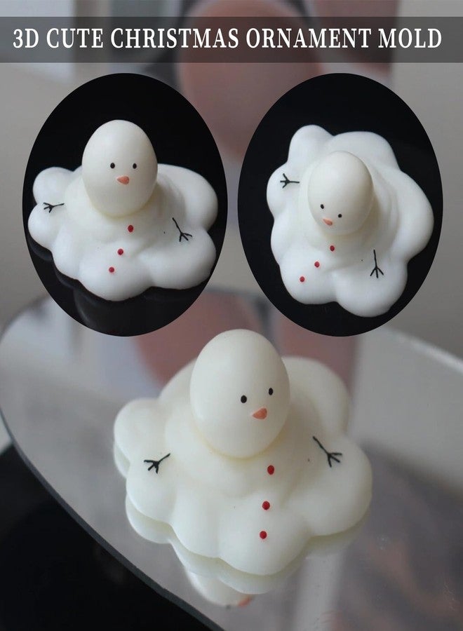 Wehous 2PCS Christmas Candle Molds, Cute Melting Snowman 3D Resin Mold for Making, Ornament for Soap Wax Epoxy Resin Cake Chocolate Decoration - Image 4
