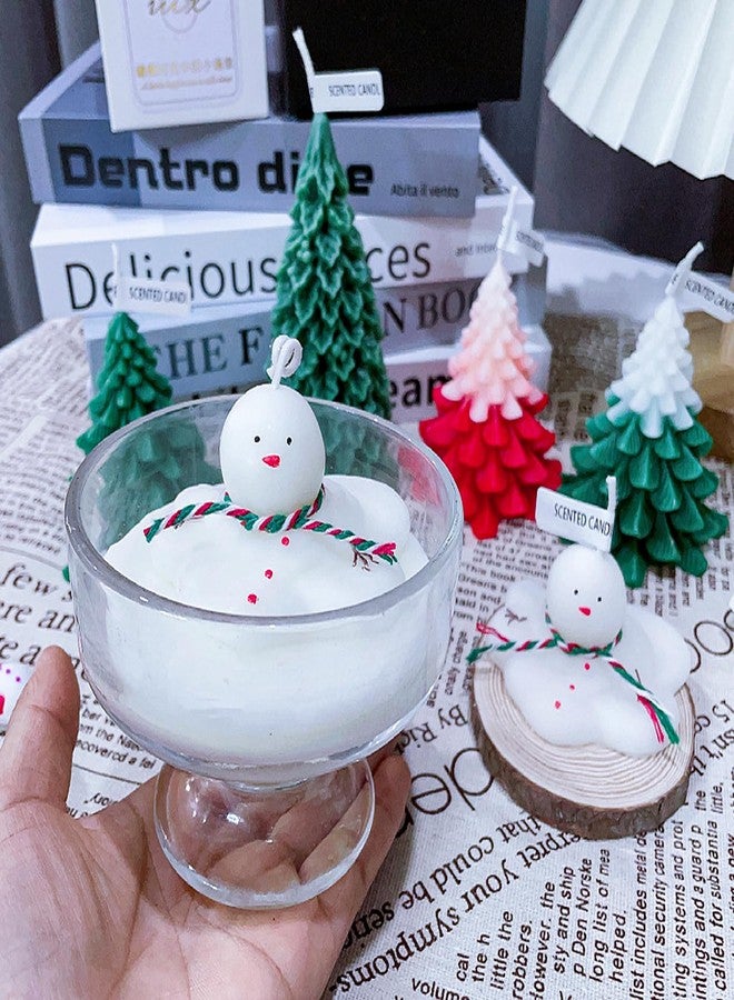 Wehous 2PCS Christmas Candle Molds, Cute Melting Snowman 3D Resin Mold for Making, Ornament for Soap Wax Epoxy Resin Cake Chocolate Decoration - Image 5
