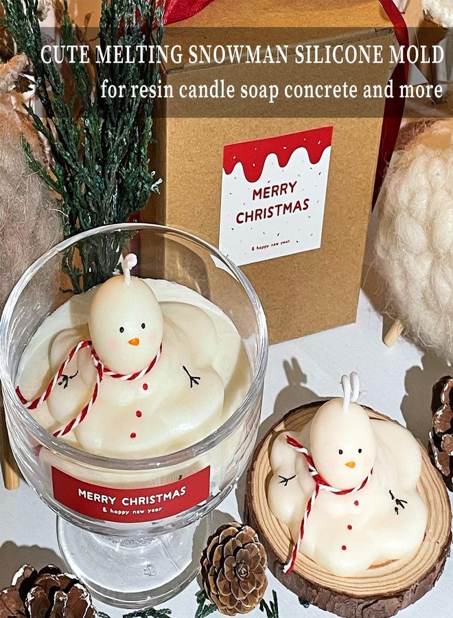 Wehous 2PCS Christmas Candle Molds, Cute Melting Snowman 3D Resin Mold for Making, Ornament for Soap Wax Epoxy Resin Cake Chocolate Decoration - Image 2