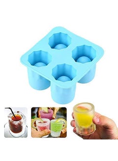 PAVITYAKSH PAVITYAKSH ICE Glass Mold Glass 4-Cup Silicone Mold for Making Ice Glasses Iced Shots for Party 2PC  - Image 1