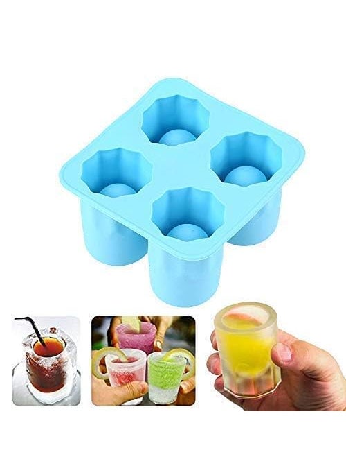 PAVITYAKSH - PAVITYAKSH ICE Glass Mold Glass 4-Cup Silicone Mold for Making Ice Glasses Iced Shots for Party 2PC - Image 1