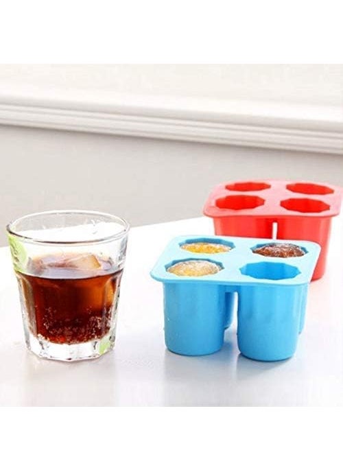 PAVITYAKSH - PAVITYAKSH ICE Glass Mold Glass 4-Cup Silicone Mold for Making Ice Glasses Iced Shots for Party 2PC - Image 1