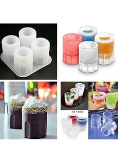 PAVITYAKSH PAVITYAKSH ICE Glass Mold Glass 4-Cup Silicone Mold for Making Ice Glasses Iced Shots for Party 2PC  - Image 3