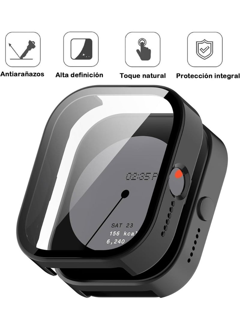 Generic Case PC Case with Screen Protector for CMF by Nothing Watch Pro D395 Case (Black)  - Image 2