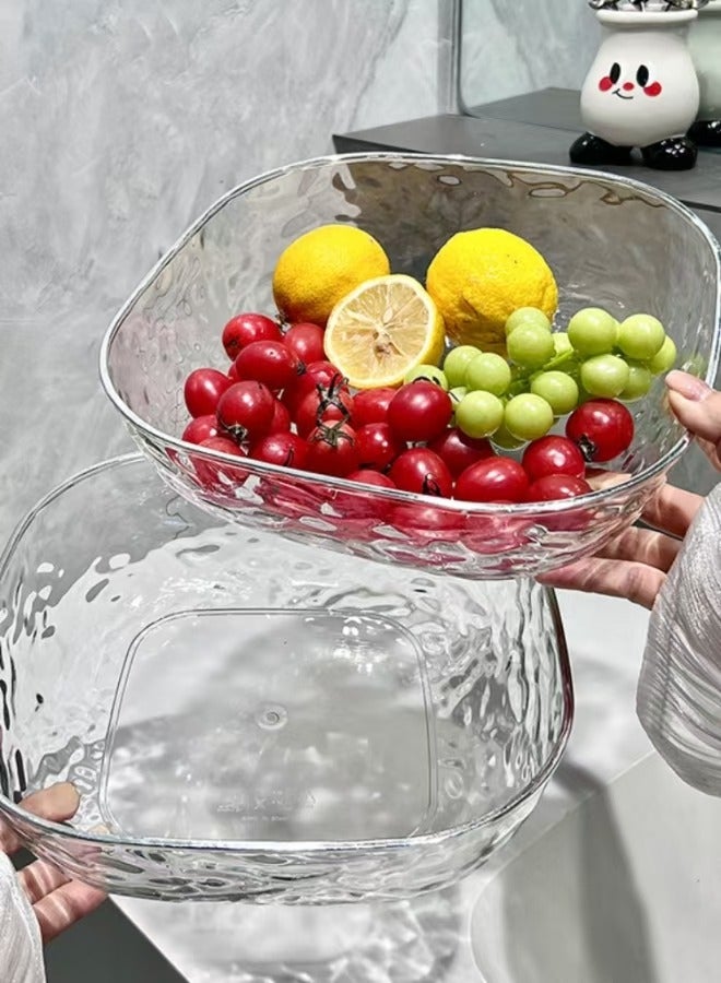 3-pack water ripple fruit plate, high-value fruit plate, light luxury snack candy plate (24cm*27cm) - Image 1