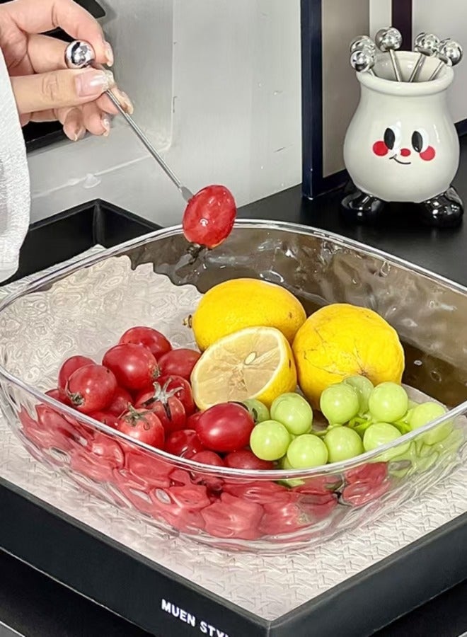 3-pack water ripple fruit plate, high-value fruit plate, light luxury snack candy plate (24cm*27cm) - Image 2