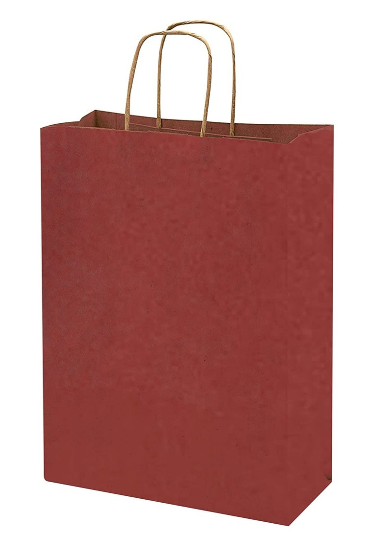 MARKQ Maroon Paper bags with handles 27 x 22 x 11 cm Large Kraft Gift bags for Birthday Party Favors Weddings Retail, Baby Shower (12 Bags) - Image 1