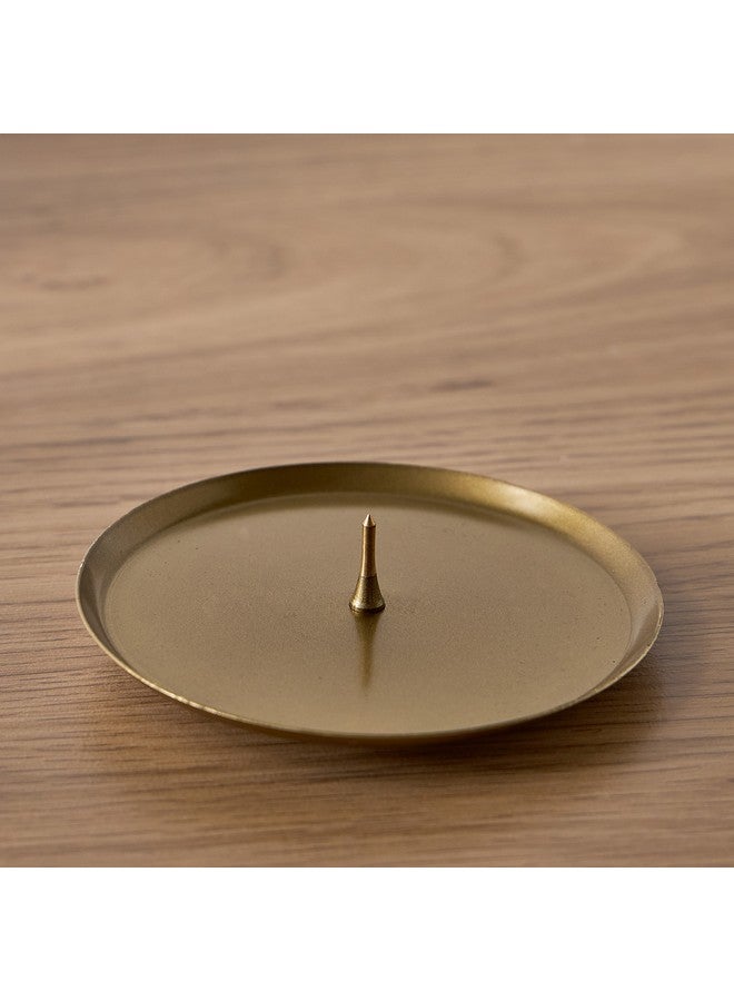 Home Box Calot Antique Brass Metal Tealight Stand 10 x 1 x 10 cm - Image 1