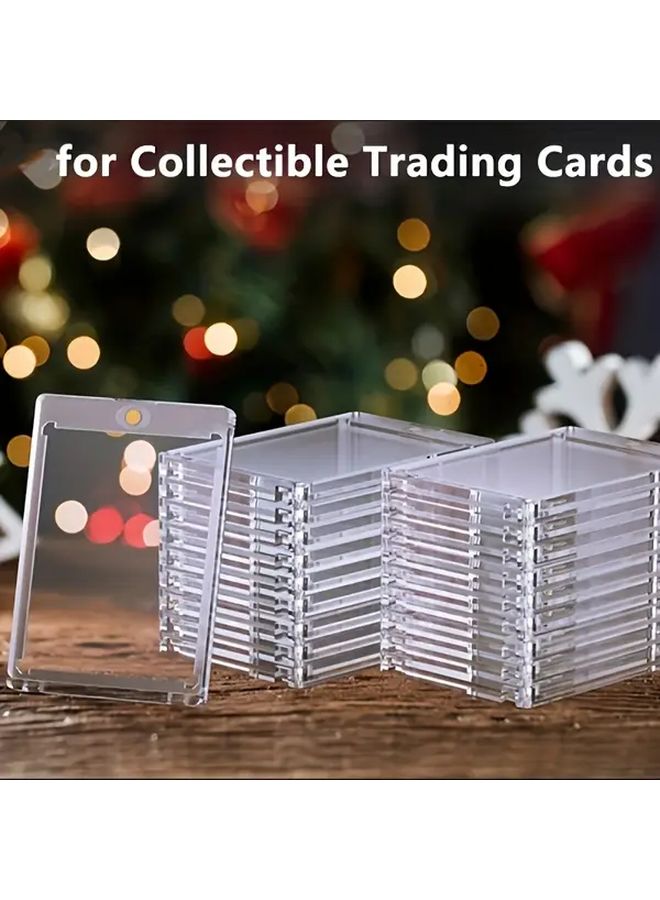 20pcs Premium Clear Magnetic Card Holders 35PT Acrylic UV Protection Durable Storage - Image 1